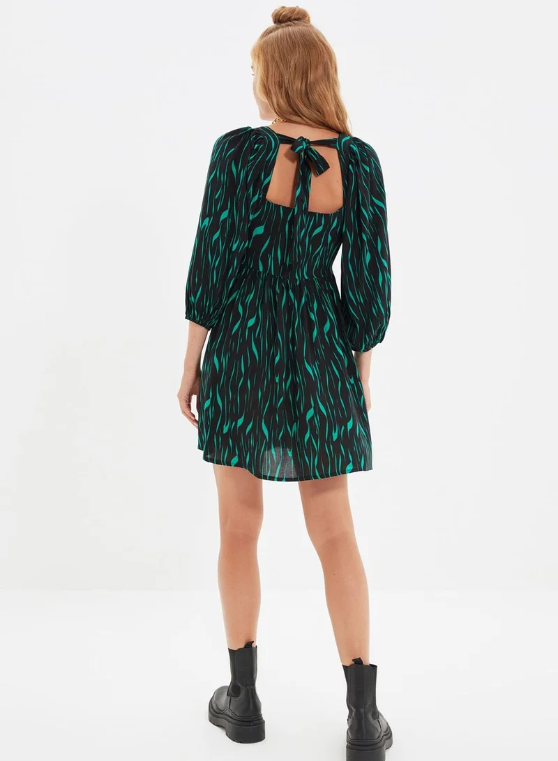 trendyol Green Print Mini Dress