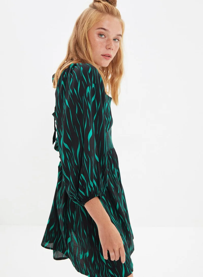 trendyol Green Print Mini Dress