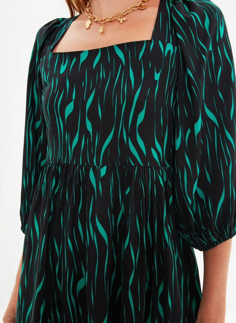 trendyol Green Print Mini Dress