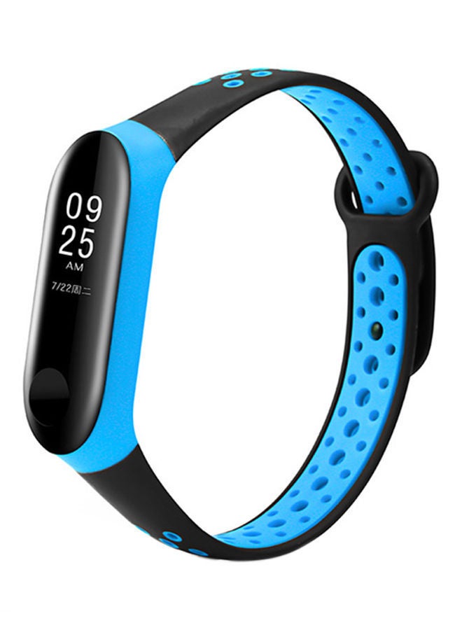 NIBEMINENT Replacement Sport Strap For Xiaomi Mi Band 3 Black/Blue  - Image 1