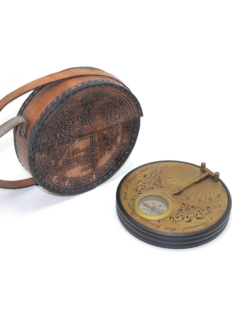 Hediye Sandalı - Gift Boat Bronze Sundial and Compass - Image 1