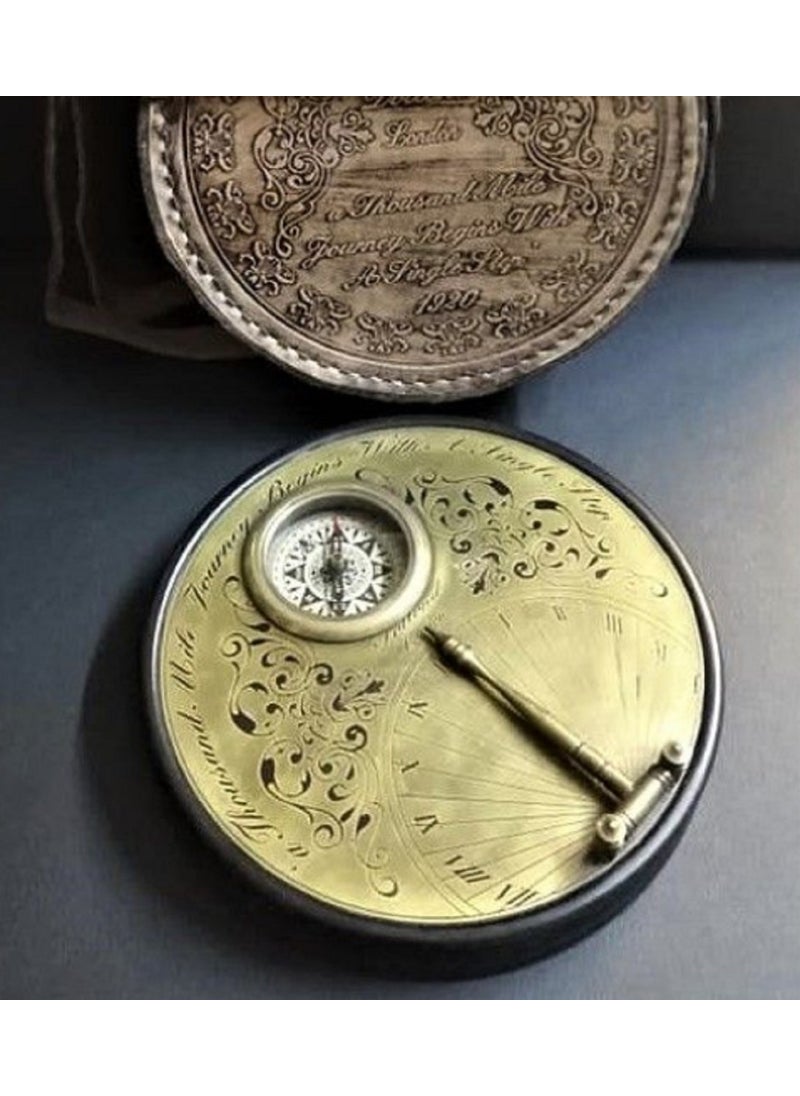 Hediye Sandalı - Gift Boat Bronze Sundial and Compass - Image 1
