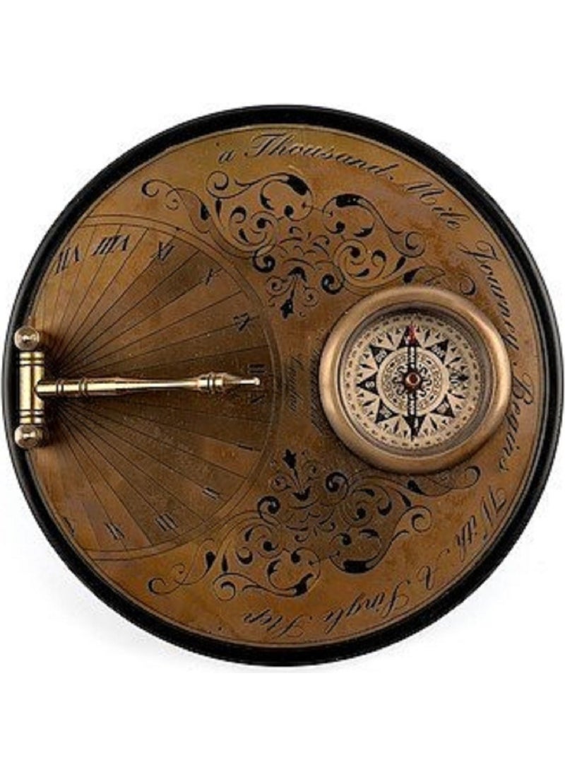 Hediye Sandalı - Gift Boat Bronze Sundial and Compass - Image 1