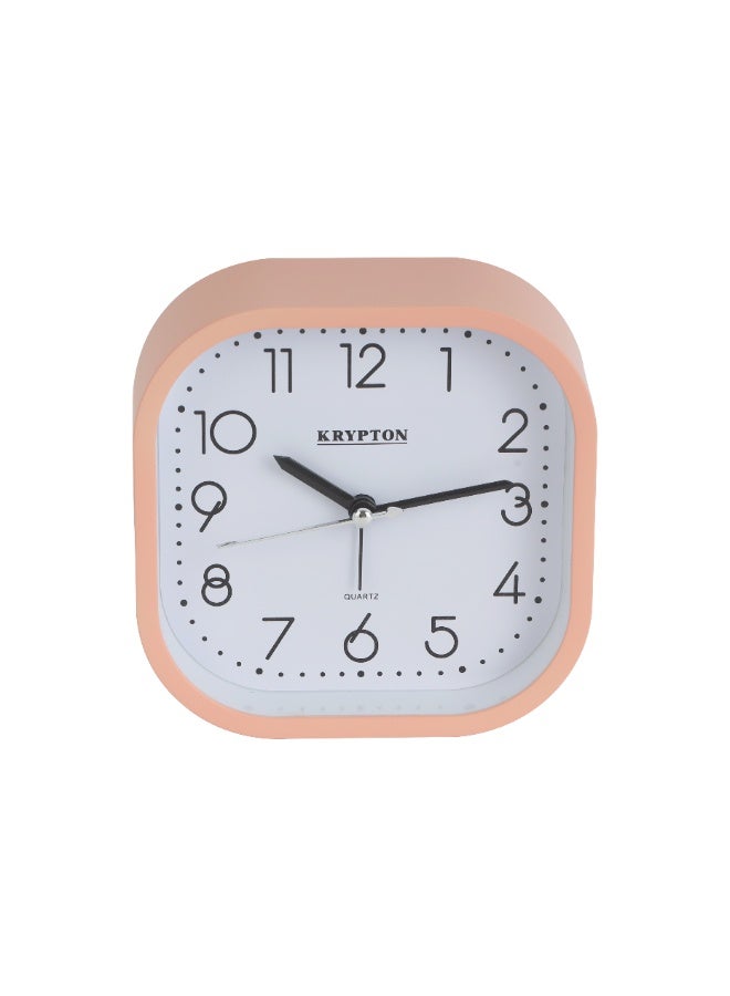 KRYPTON ساعة منبه كلاسيكية للذين ينامون بعمق – حركة خطوة، هيكل بلاستيكي متين – مثالية للمنزل، غرفة الأطفال – أبيض ووردي - Image 1