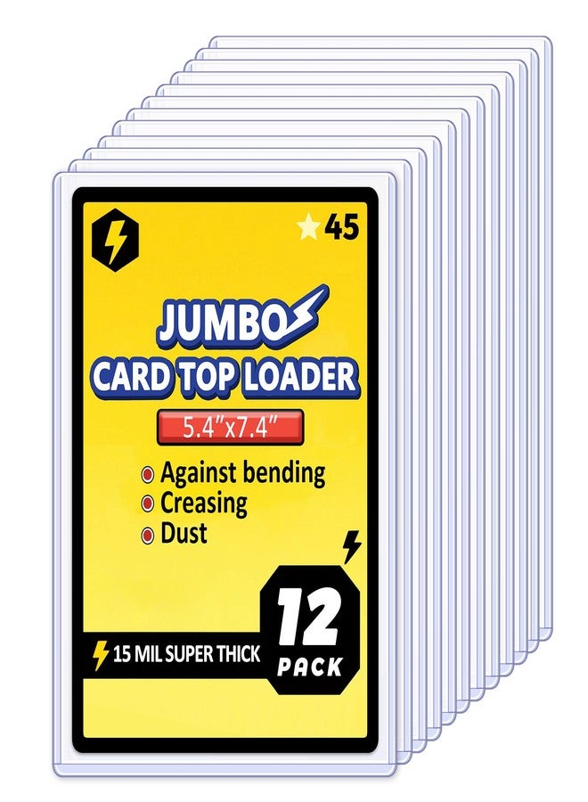 tutata Jumbo Card Hard Sleeves, Top Loader for 5.4x7.4″ Jumbo Card -12 Pack - Image 1
