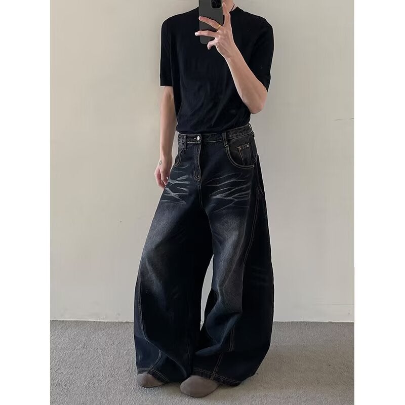 Unisex Classic Denim Jeans Loose Fit Daily Outdoor Wear - Image 2