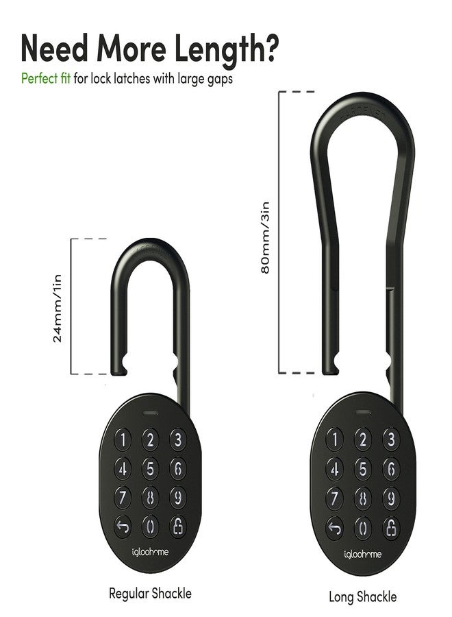 igloohome Interchangeable 5.75inches Long Shackle for The Igloohome Secure Smart Padlock - Replacement Shackle for The IGP1 Padlock, for Large Gap Latches - Image 2
