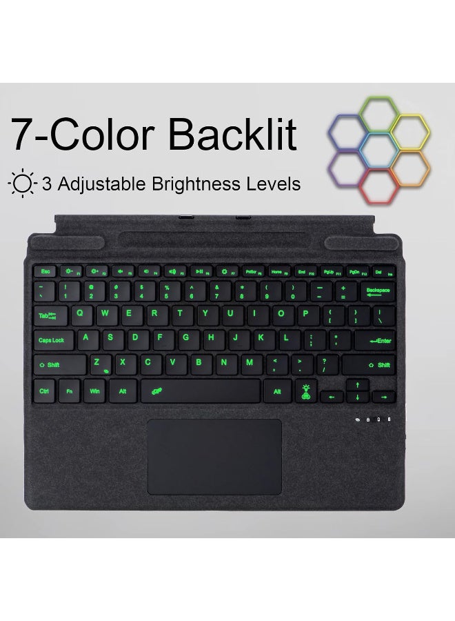 Type Cover for Microsoft Surface Pro 11 / Pro 10 / Pro 9 / Pro 8 / Pro X, 13 inch, Ultra Slim Wireless Bluetooch Keyboard with Touchpad (Black with Backlit) - Image 3