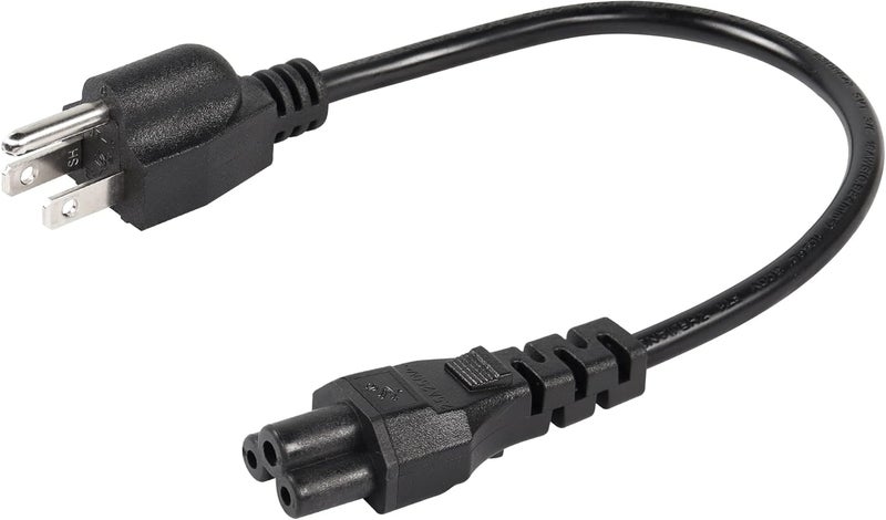 CERRXIAN CEERXIAN 3 Prong AC Short Power Cord 1ft Nema 515P Male to IEC 320 C5 Female Laptop Power Replacement Cord for Notebook ComputerBlack03m  - Image 1