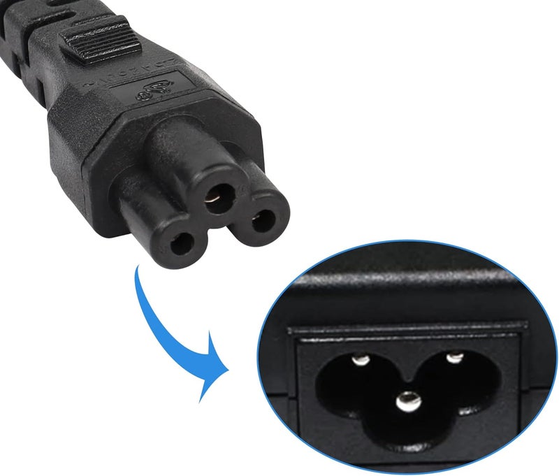 CERRXIAN CEERXIAN 3 Prong AC Short Power Cord 1ft Nema 515P Male to IEC 320 C5 Female Laptop Power Replacement Cord for Notebook ComputerBlack03m  - Image 2