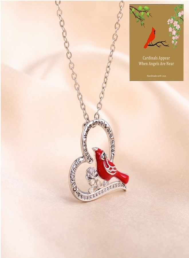 REEBOOOR Red Cardinal Necklace Memorial Gifts When Cardinals Appear Angels are Near Cardinal Sympathy Jewelry for Loss of Loved One (cardinals appear when angels are near)… - Image 5