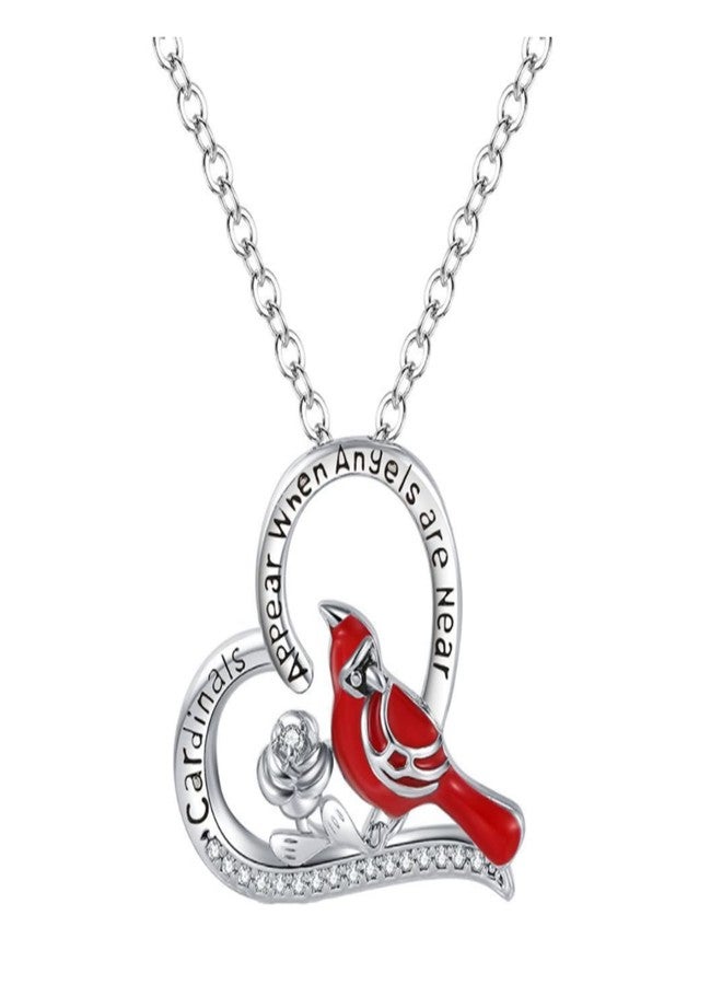 REEBOOOR Red Cardinal Necklace Memorial Gifts When Cardinals Appear Angels are Near Cardinal Sympathy Jewelry for Loss of Loved One (cardinals appear when angels are near)… - Image 1