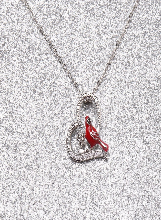 REEBOOOR Red Cardinal Necklace Memorial Gifts When Cardinals Appear Angels are Near Cardinal Sympathy Jewelry for Loss of Loved One (cardinals appear when angels are near)… - Image 3