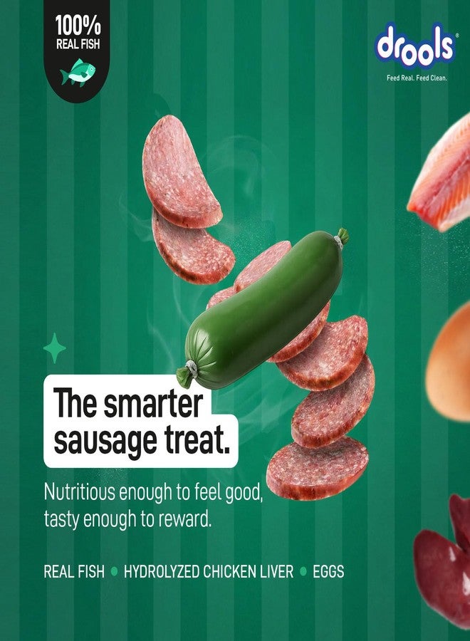 Drools Adult & Puppy Sausage for Dog, 450g | Real Fish Flavour | High Protein | Treat & Food Topper | Grain Free | Best for Training & Bonding | No Preservatives - Image 2