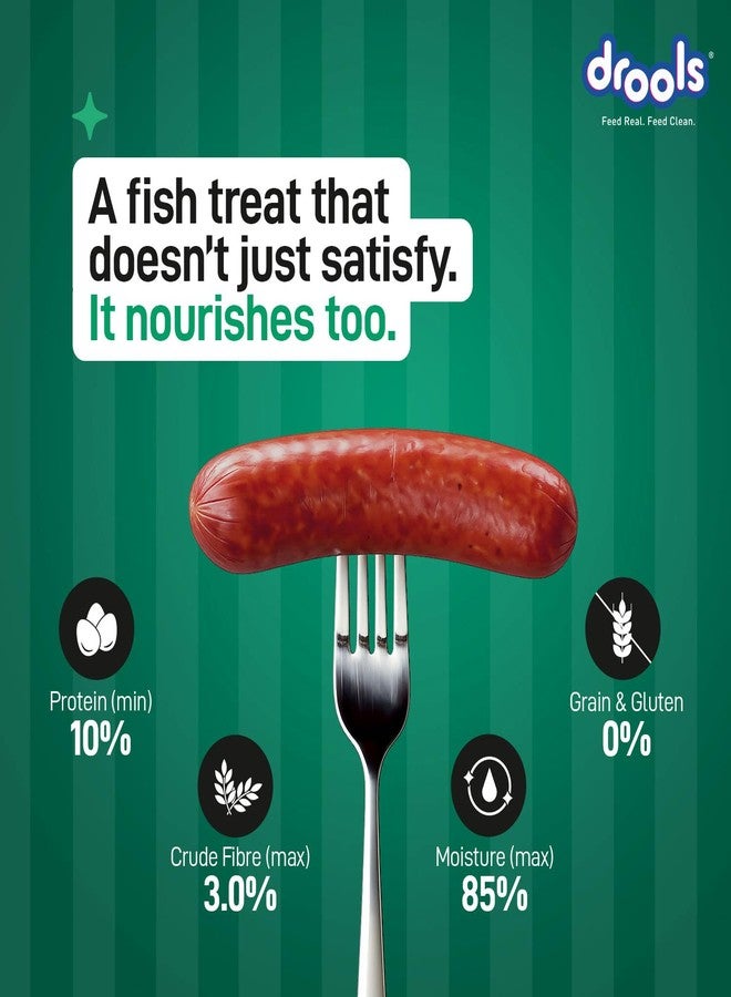 Drools Adult & Puppy Sausage for Dog, 450g | Real Fish Flavour | High Protein | Treat & Food Topper | Grain Free | Best for Training & Bonding | No Preservatives - Image 3