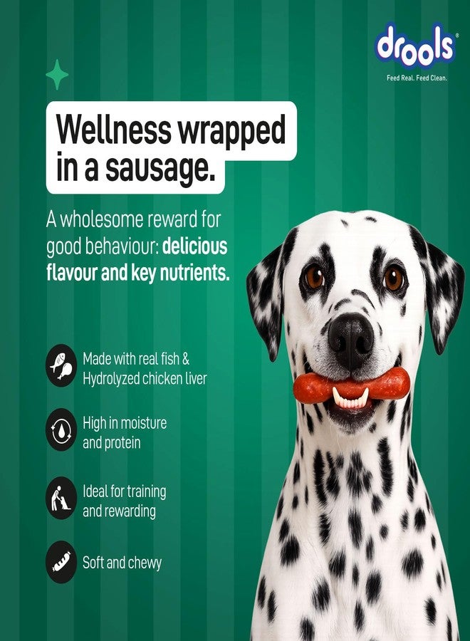 Drools Adult & Puppy Sausage for Dog, 450g | Real Fish Flavour | High Protein | Treat & Food Topper | Grain Free | Best for Training & Bonding | No Preservatives - Image 4