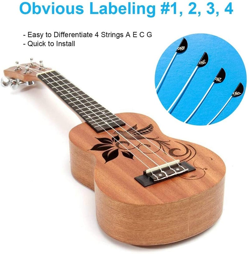 Flare Nylon Ukulele String Replacement Strings for 21" 23" 26" Ukulele Saprano Concert Tenor 1-A,2-E,3-C,4-G - Image 2