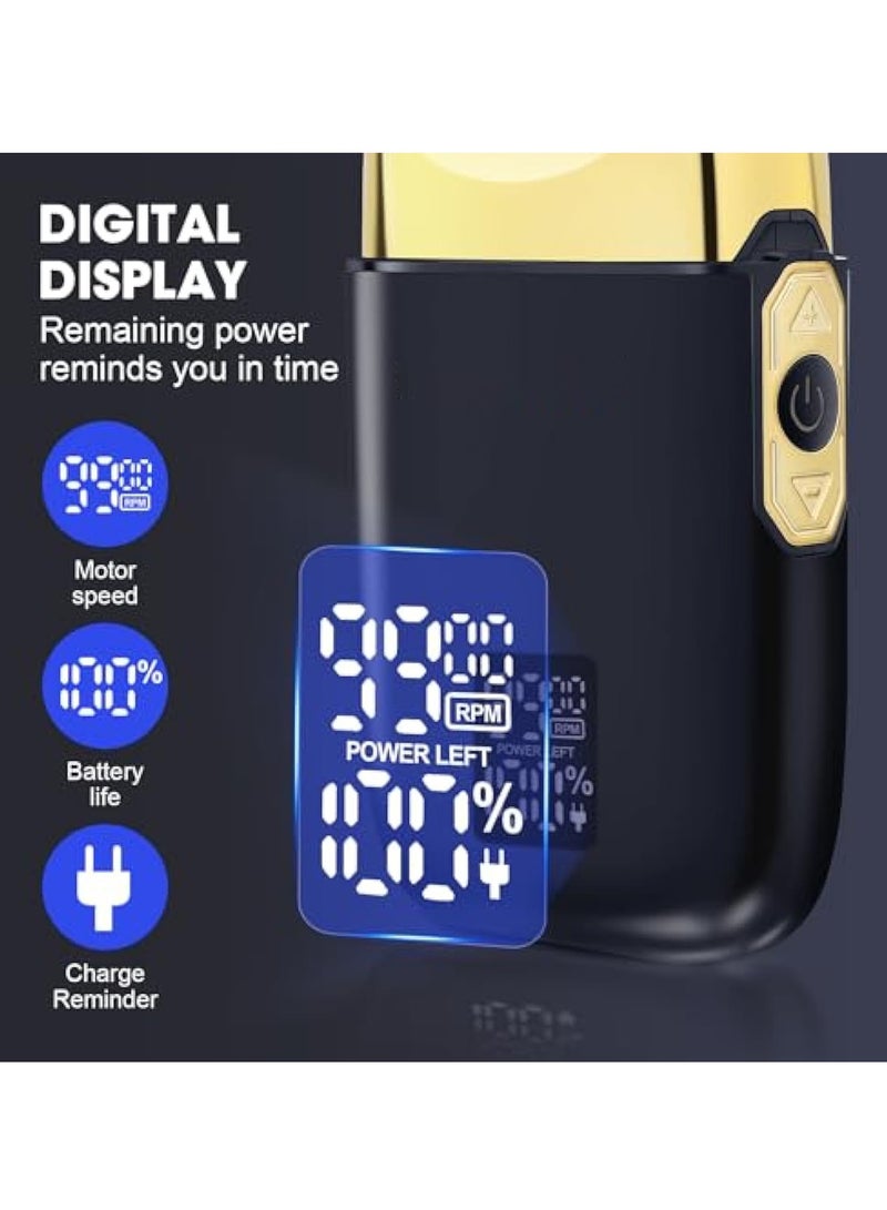 KASTWAVE Foil Shaver for Men Barber, Electric Razor for Men, Double Electric Foil Trimmer with Cleaning brush, Professional Electric Razor, Cordless Rechargeable with USB, Detachable Design, LED Display - Image 4