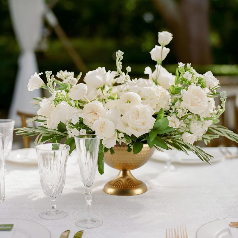 ASHELYULLA Gold Vases for Wedding Centerpieces, Set of 10 Metal Vase Small Table Centerpiece Flower Stands Wedding Arrangement for Weddings Reception Home Floral Decor Anniversary - Image 5