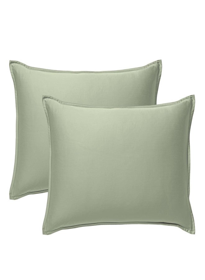 Stylinen طقم أغطية وسائد STYLINEN مقاس كينج مكون من قطعتين (20 بوصة × 40 بوصة) - 100% من ألياف تينسل الليوسيل العضوية من الأوكالبتوس، ناعمة كالحرير، إغلاق ظرفي (طقم غطاءي وسادة كينج، لون المريمية) - Image 1