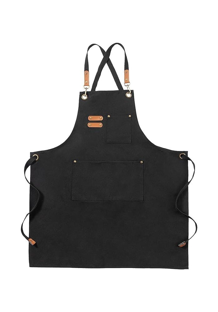 Heavy Canvas Chef Apron with Three Large Pockets for Men and Women - Image 1