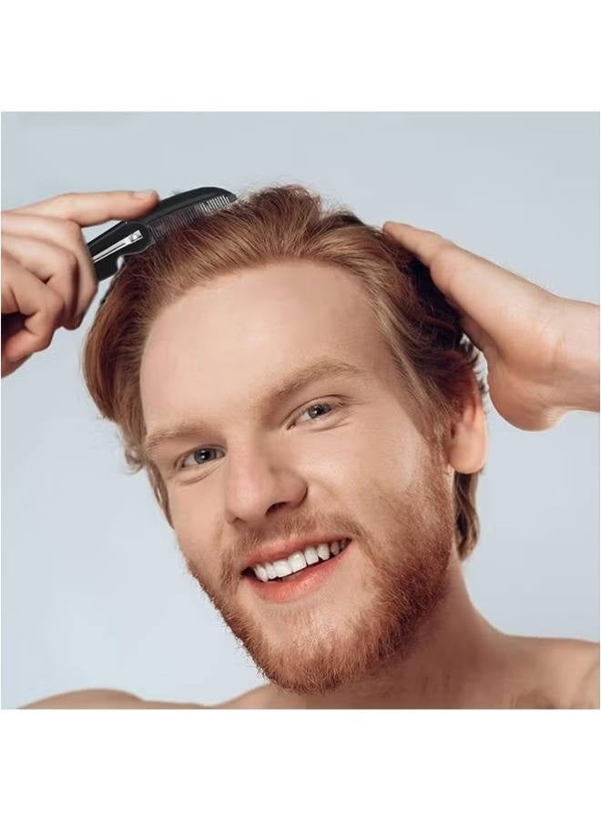 2 PCS Folding Mustache Comb - Portable Beard Comb for Men - Men's Fine Tooth Plastic Pocket Comb - Black - Image 4