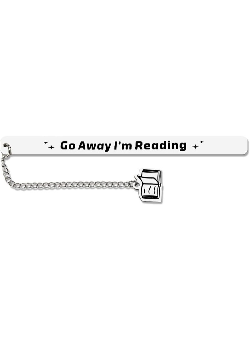 Gifts for Book Lovers Funny Bookmarks for Women Men Birthday Gifts for Readers Bookworm Gifts for Women Men Funny Gift for Book Club Friends Daughter Son Bookmark - Go Away I'm Reading - Image 1