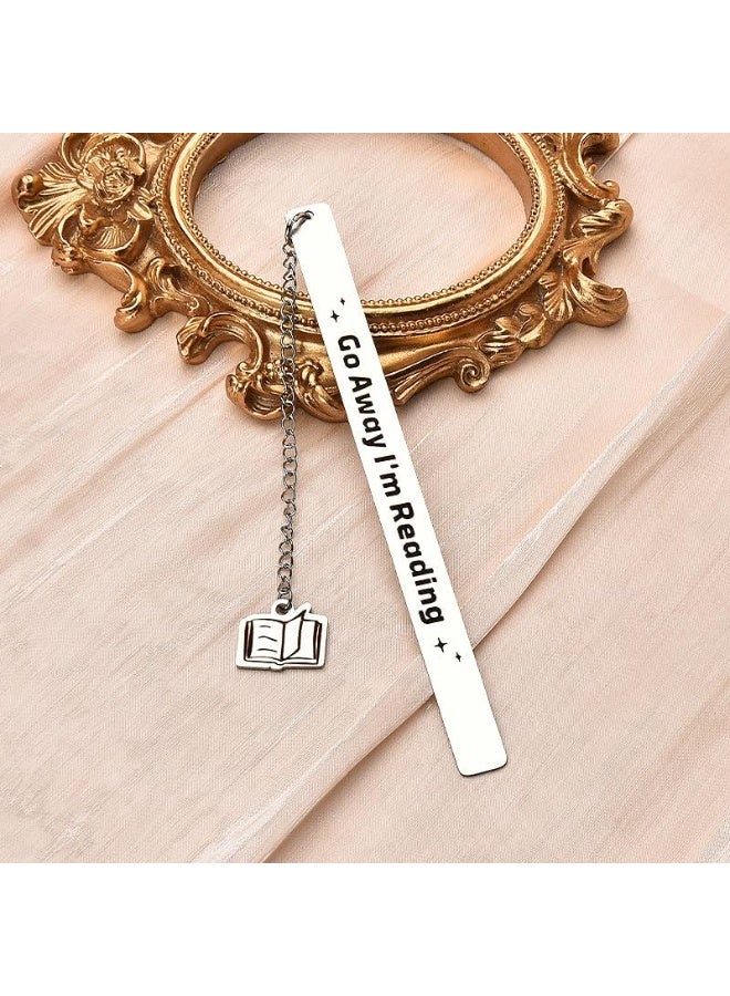 Gifts for Book Lovers Funny Bookmarks for Women Men Birthday Gifts for Readers Bookworm Gifts for Women Men Funny Gift for Book Club Friends Daughter Son Bookmark - Go Away I'm Reading - Image 4