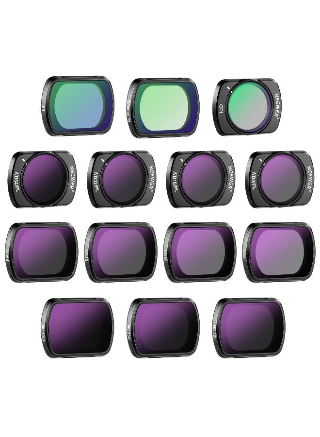 نيوير مجموعة فلاتر مغناطيسية من NEEWER مكونة من 14 قطعة لـ DJI Osmo Pocket 3، تشمل ND وCPL وتأثيرات بصرية، زجاج بصري عالي الدقة، ND8 إلى ND1000، ND/PL، فلتر ناعم وتأثير نجمي – تركيب مغناطيسي لكاميرات الجيمبال المحمولة - Image 2