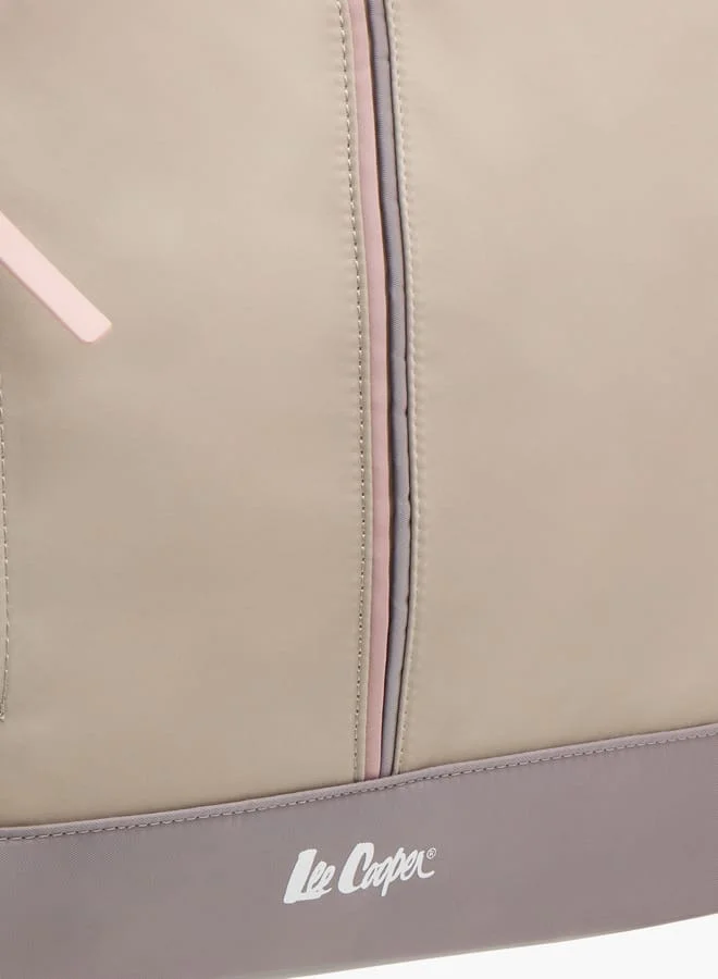 Lee Cooper Women Colourblock Tote Bag with Tassels and Zip Closure