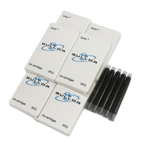 Gullor 30 PCS International Size Pen Ink Cartridge to Fit Jinhao Fountain Pens, BLACK, 6 Packs - Image 2