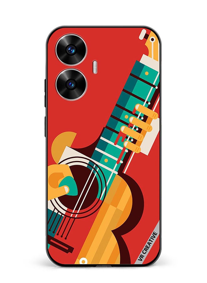 VR CREATIVE Protective Case Cover For Realme C55 Guitar Design Multicolour - Image 1