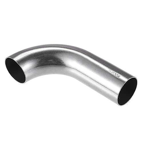 VekAuto Bend Elbow Pipe Tube 125 OD 472 256 Leg 90 Degree DIY Exhaust Pipe Intercooler Air Intake Tube Universal for Car Automotive Durable 304 Stainless Steel Silver Tone - Image 1