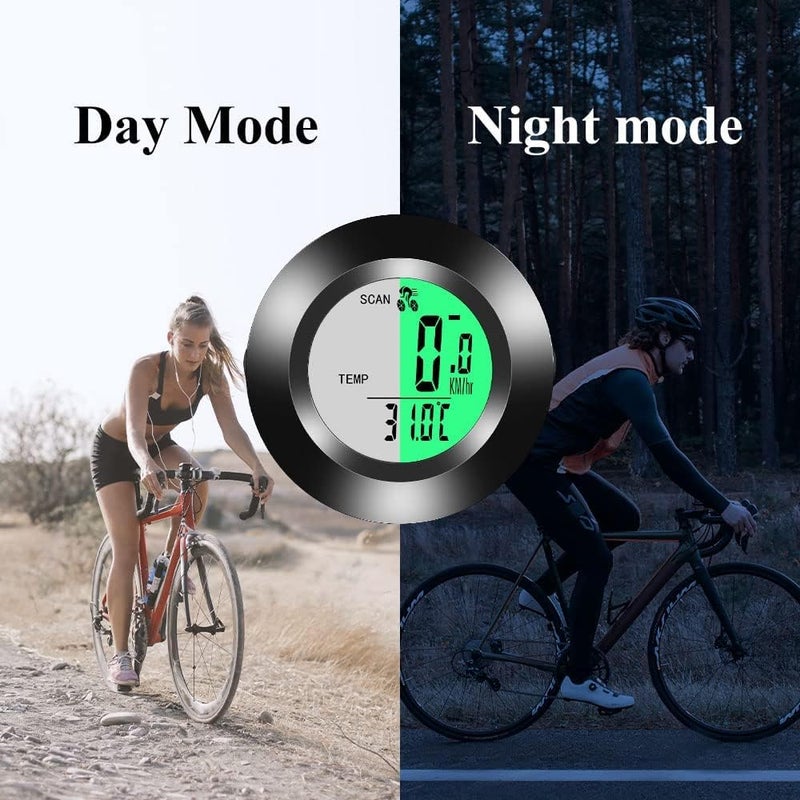 Excefore Bicycle Computer Multifunctional Waterproof Odometer, Bike Speedometer, Cycling Speed Tracker with 3-Colour Backlit Display, with 20 Functions and Auto on/off, for Outdoor & Indoor Tracking - Image 2