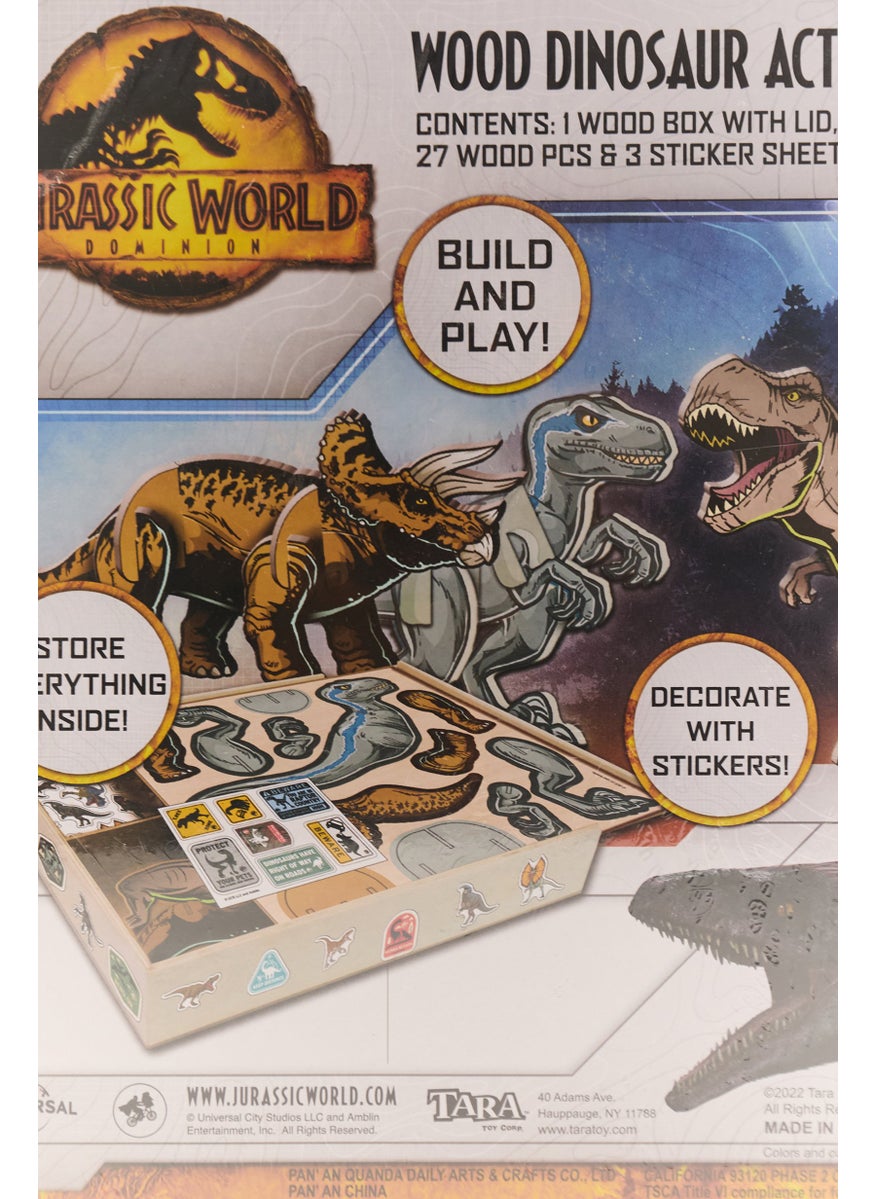 JURASSIC WORLD Wood Dinosaur Activity Building Set, Grey  - Image 1