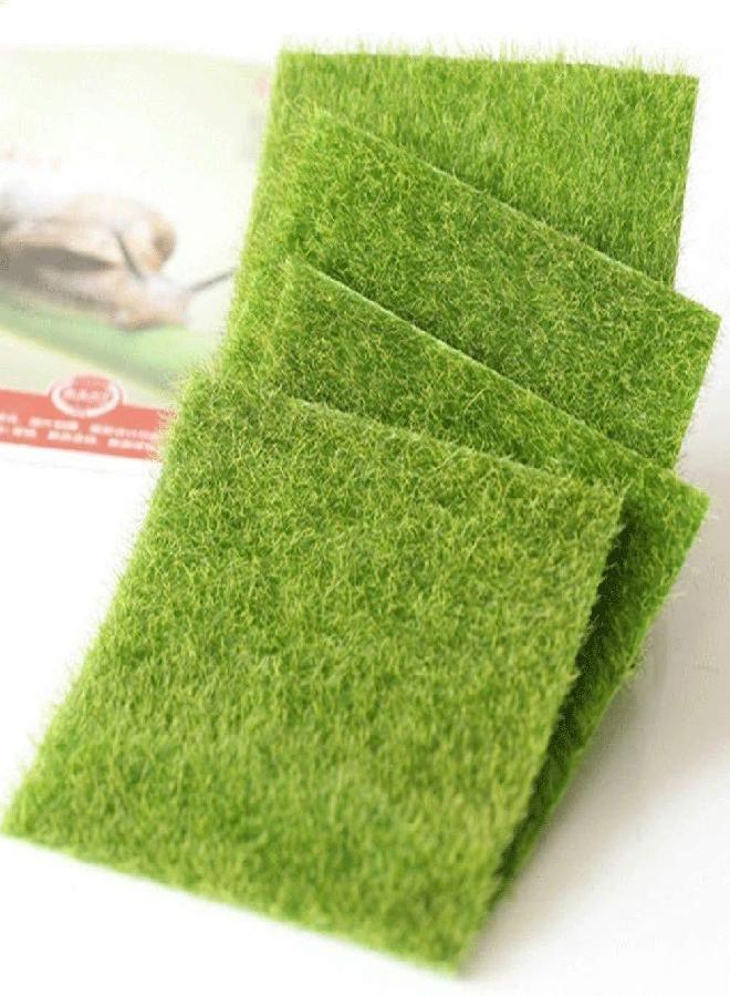 Shindel Fairy Artificial Grass, Miniature Fake Garden Grass for Crafts, Ornament Garden Dollhouse DIY Decoration, 6''x 6'', 4 PCS - Image 1