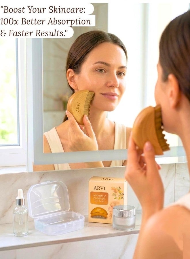 ARVI Lymphatic Contour Face Brush – Ultra Soft Facial Lymphatic Drainage Brush for Sculpting, Depuffing & Jawline Definition – Gentle Dry Brush for Face & Neck, No Irritation - Image 3