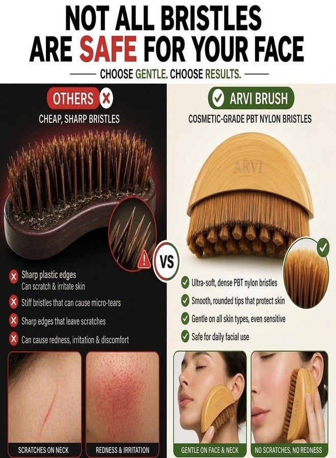 ARVI Lymphatic Contour Face Brush – Ultra Soft Facial Lymphatic Drainage Brush for Sculpting, Depuffing & Jawline Definition – Gentle Dry Brush for Face & Neck, No Irritation - Image 5