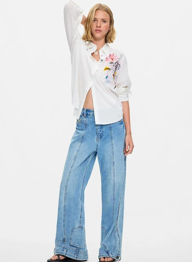 Desigual Embroidered floral shirt