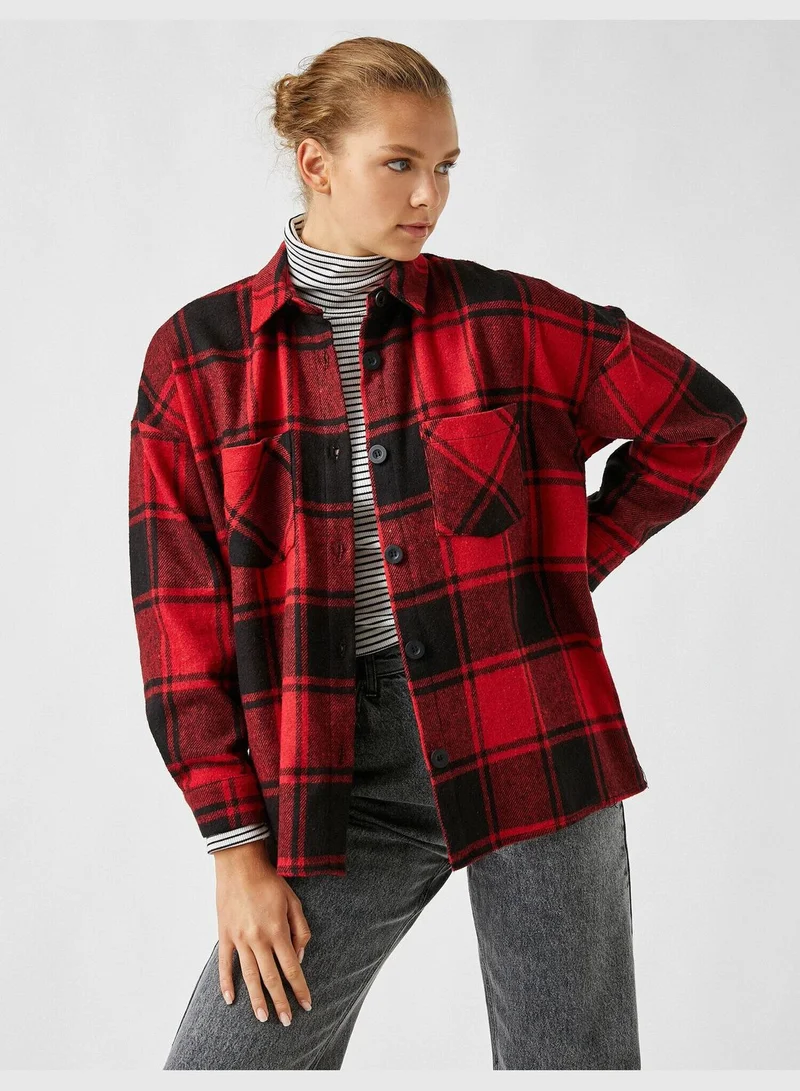 كوتون Plaid Oversize Shirt