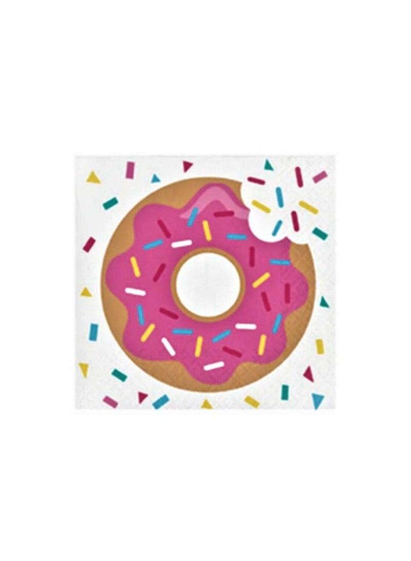 Tamona 16-Piece Donuts Birthday Themed Napkins - Image 2
