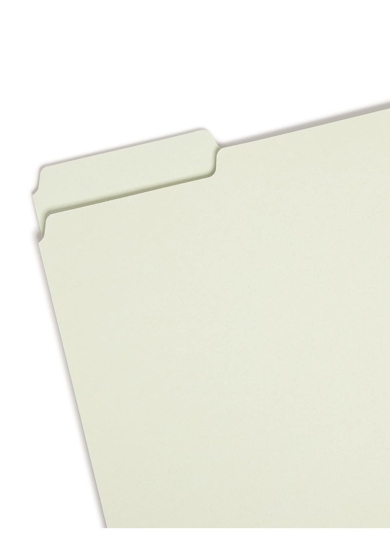 Smead Smead Pressboard File Folder, 1/3-Cut Tab, 2" Expansion, Letter Size, Gray/Green, 25 per Box (13234)  - Image 2