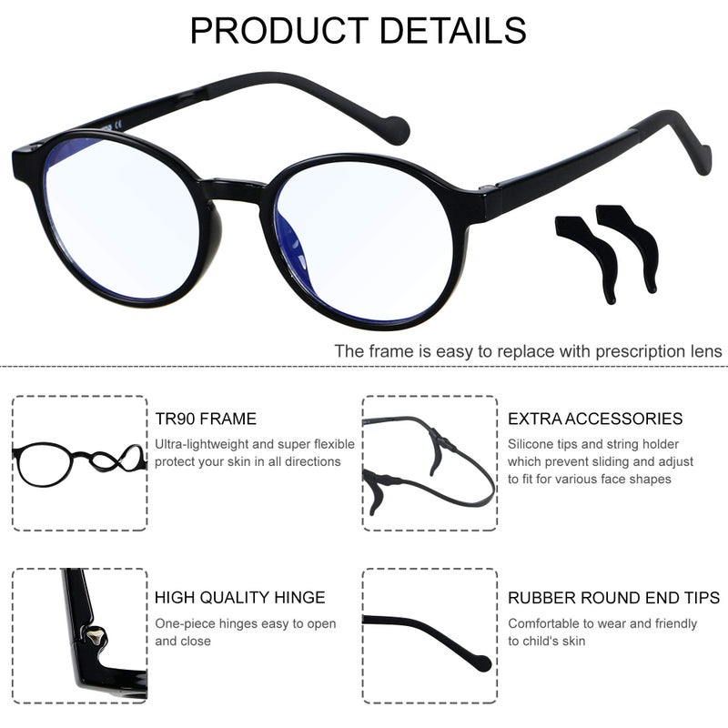 ANDWOOD Blue Light Glasses Kids Girls Boys 3 Pack Computer Gaming Anti Blue Ray Age3-12 TR90 Frame Unbreakable Eyeglasses - Image 3