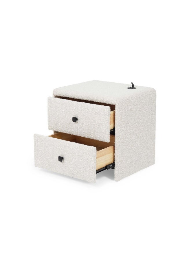 Pan Home Bornite Nightstand With 2 Drawers/+5V2A Usb Charger-Beige  - Image 4