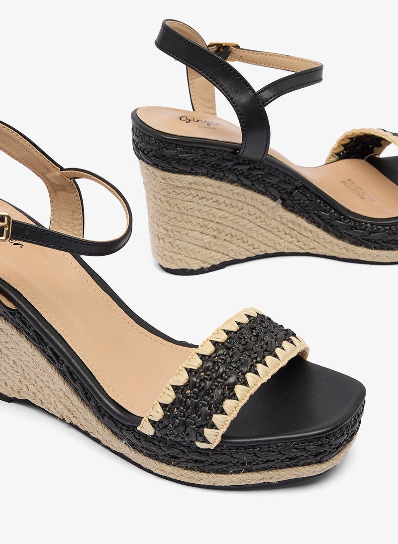 جينجر صنادل بكعب إسفيني بحزام للكاحل - Image 4