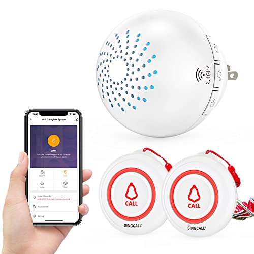 SINGCALL Tuya Caregiver Pager Smart Wireless Calling System WiFi SOS Emergency Home Caring Nurse Buzzer Call Bell System for Old People Patients Children - Image 1