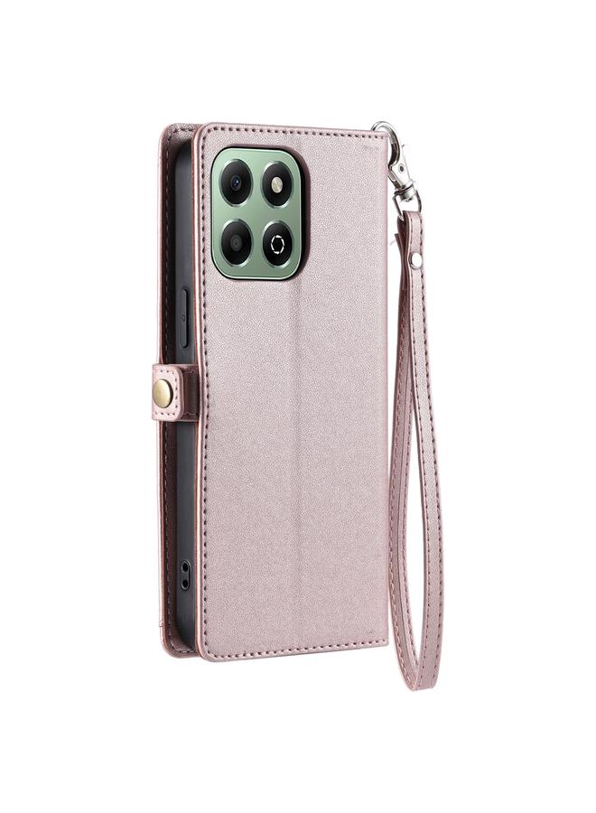 S-TOP Case For Honor X6b / X6a Wallet Multi-card Slot Leather Phone Case with Lanyard - Image 3