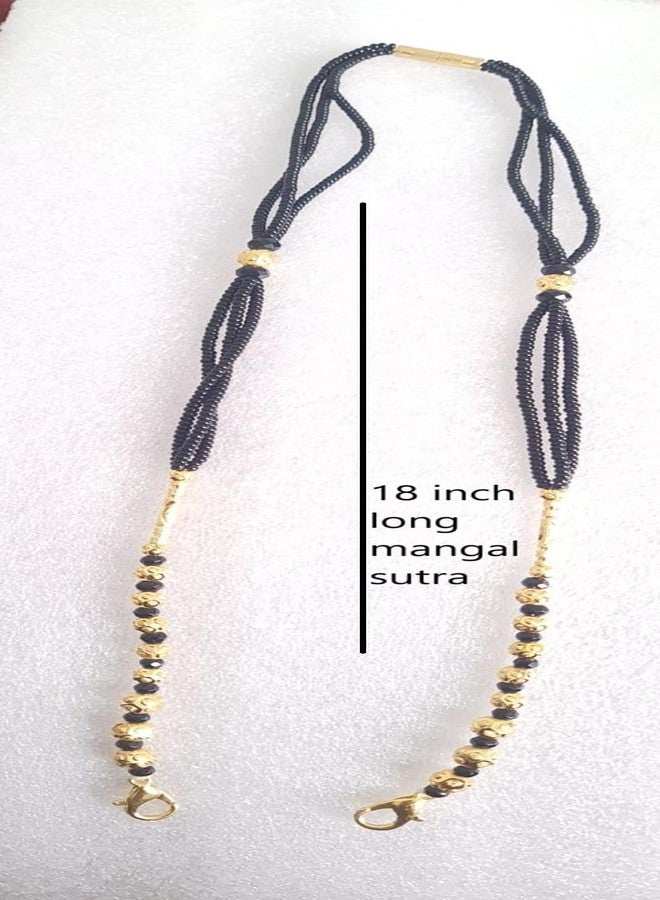 DENICRAAS Traditional Black and Gold Plated Mangalsutra Chain Necklace, Multi-Strand Design - Image 4