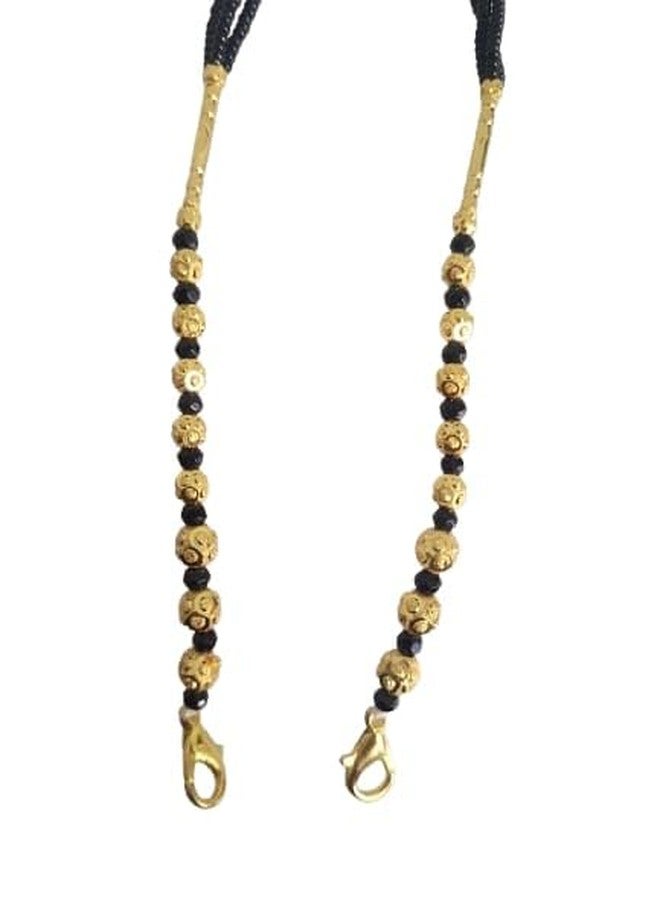 DENICRAAS Traditional Black and Gold Plated Mangalsutra Chain Necklace, Multi-Strand Design - Image 5