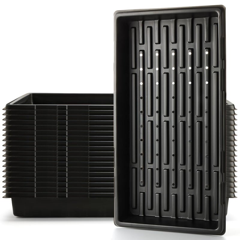 RooTrimmer 18-Pack 1020 Seedling Trays with Holes - Extra Strength Heavy Duty,10" x 20", Reusable 1020 Nursery Trays for Seed Germination, Plant Propagation, Garden Seed Starter and Microgreens - Image 1